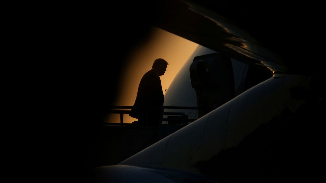 Trump boards Air Force One in Kenner, Louisiana, in May 2019.