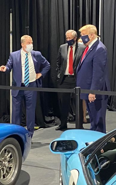 Trump wears a face mask while visiting a Ford plant in Ypsilanti, Michigan, in May 2020. But it was during a part of the tour where reporters were not allowed. 